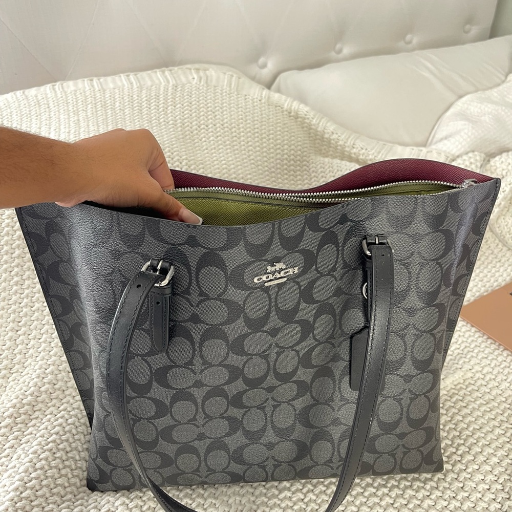 Coach Gray Signature Tote Bag